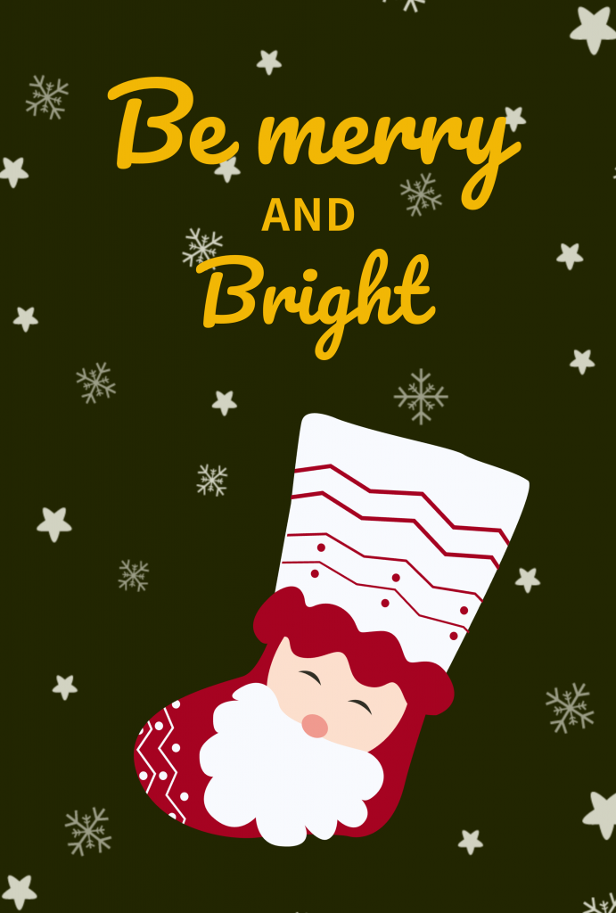 クリスマスカード サンタの靴下