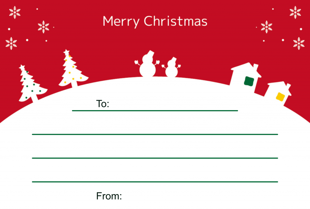 クリスマスのメッセージカード